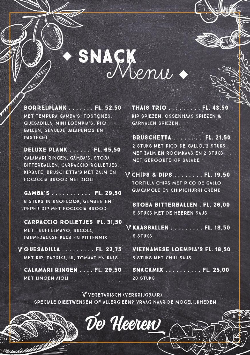 A5 snackmenu De Heeren EN